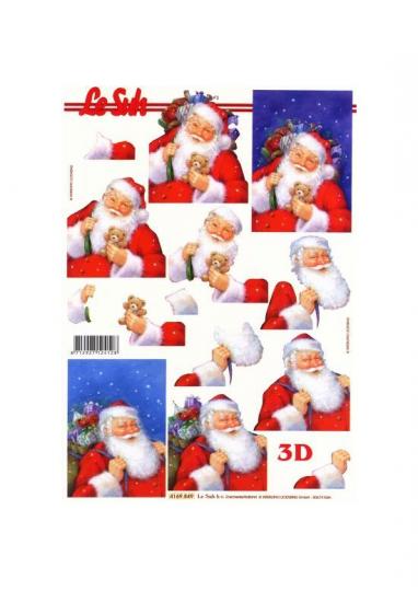 LeSuh 3D Etappen Bogen Weihnachtsmann mit Teddy 