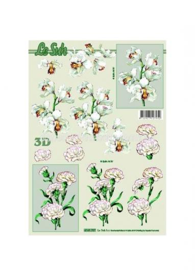 LeSuh 3D Etappen Bogen weiße Blumen 