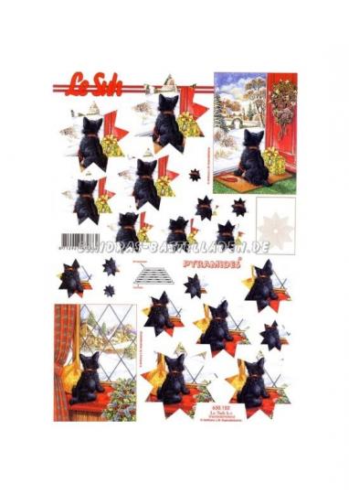 LeSuh 3D Pyramiden Bogen Weihnachten Hunde 