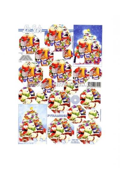 LeSuh 3D Pyramiden Bogen Weihnachtstiere 