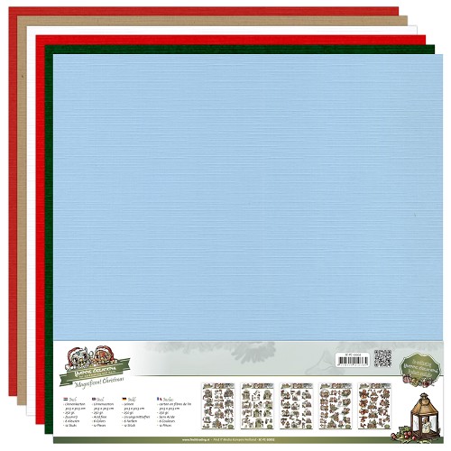 Leinenkartonpack - 30,5 x 30,5 cm - Yvonne Creations - Herrliche Weihnachten – 250gr - 