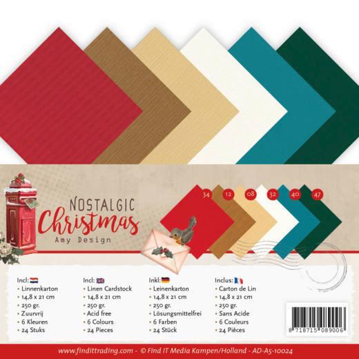 Leinenkartonpack -  DIN A5 - Amy Design - Nostalgic Christmas – 250gr - 