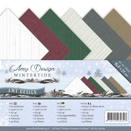 Leinenkartonpack -  DIN A5 - Amy Design - Wintertide – 250gr - 