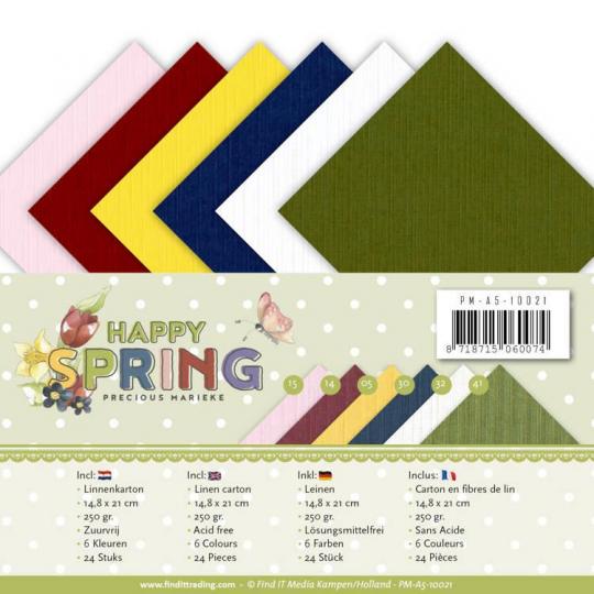 Leinenkartonpack -  DIN A5 - Precious Marieke - Happy Spring – 250gr - 