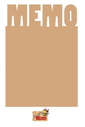 Let's get Bizzee Memo Board "MEMO" MDF 195 x 275MM 