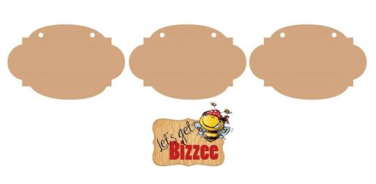 Let's get Bizzee Tag (3 ST) MDF 150 x 96MM 