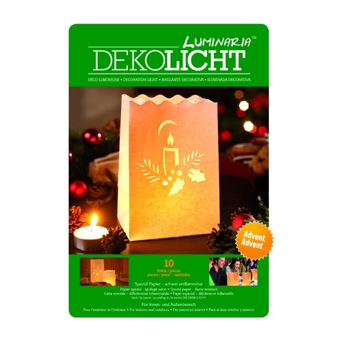 Luminaria 10 Tisch Deko-Licht-Tüten Adventsgesteck, 16x11x11cm 