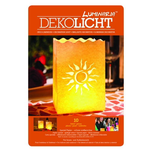 Luminaria 10 Tisch Deko-Licht-Tüten Sonne, 16x11x11cm 