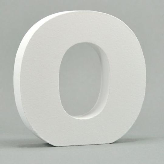 MDF-Holz 3D Buchstaben und Zahlen -weiß- H10cm x Stärke 1,8cm Buchstabe O Buchstabe O