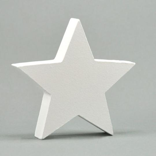 MDF-Holz 3D Buchstaben und Zahlen -weiß- H10cm x Stärke 1,8cm Motiv Stern Motiv Stern
