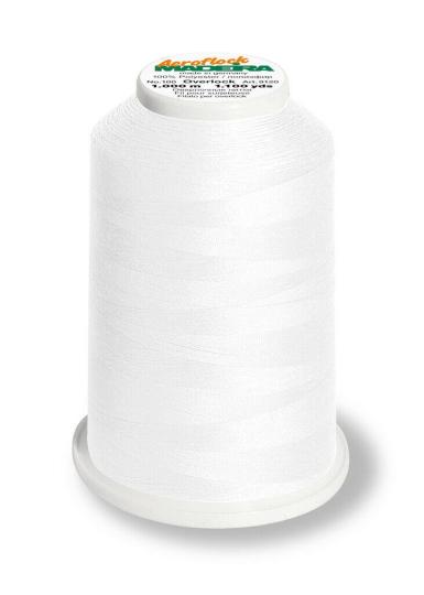 Madeira Aeroflock Overlock Bauschgarn Nähgarn - 1000m Weiss 8010 Weiss 8010