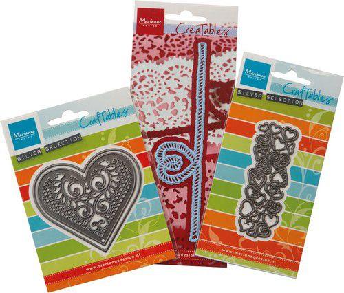 Marianne Design Stanz und Prägeschablone  -3er Set- Herzen 