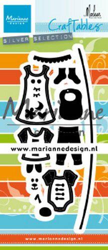 Marianne Design Stanz und Prägeschablone Craftable Baby Wäscheleine 