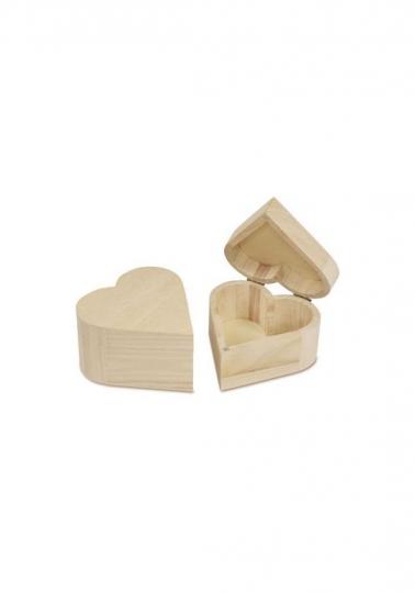 Massive Holzbox Herz, 6x11x10,5cm 