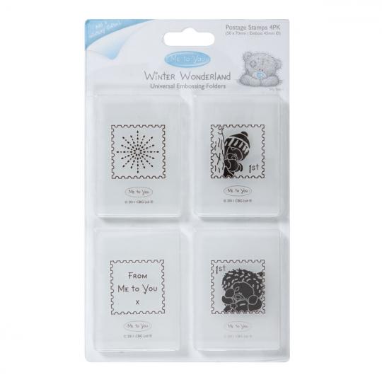 Me To You UNIVERSAL EMBOSSING FOLDER - Winter Wonderland (Postage Stamps) 4PK 