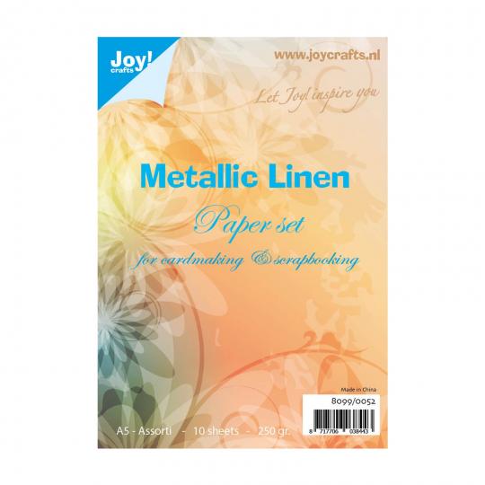 Metallic-Leinenkartonpack - DIN A5 - Joy!Crafts - sortiert – 250gr - 10 Blatt 
