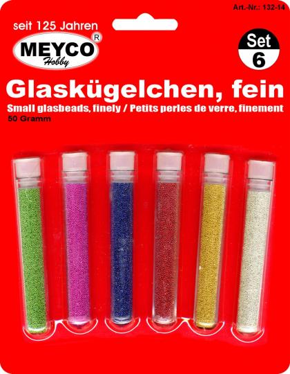 Meyco Glaskügelchen, fein Metallicfarben im 5er Set 