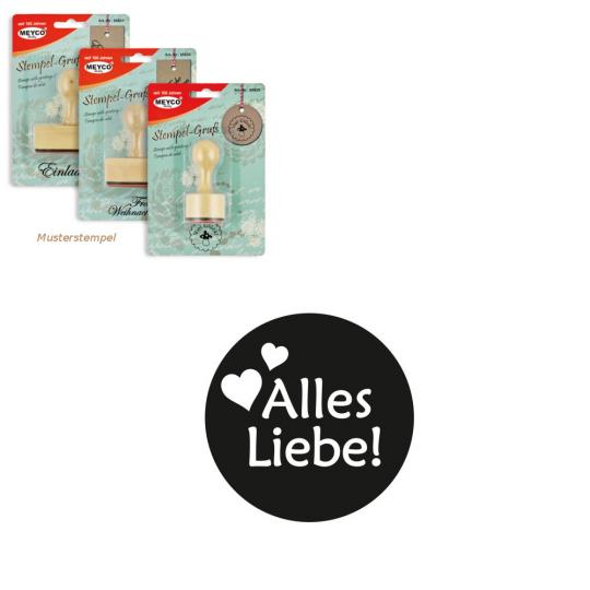 Meyco Holz Stempel "Alles Liebe!" 30 mm 
