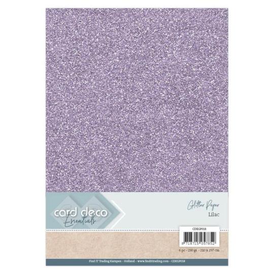 Micro-Glitterkarton DIN A4  230g/m²  - 6 Bögen Lila Lila