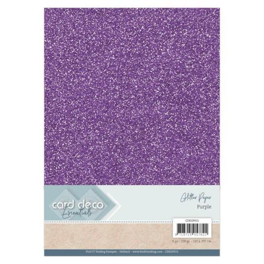 Micro-Glitterkarton DIN A4  230g/m²  - 6 Bögen Violett Violett