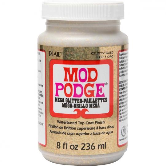 Mod Podge Mega Glitter - Gold - Kleber / Versiegelung / Lack 236ml 
