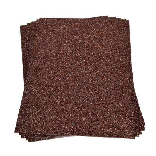 Moosgummiplatte mit Glitter 200x300x 2mm, 1 Stk. dunkelbraun dunkelbraun