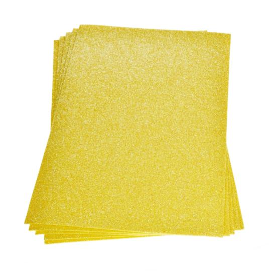 Moosgummiplatte mit Glitter 200x300x 2mm, 1 Stk. gelb gelb