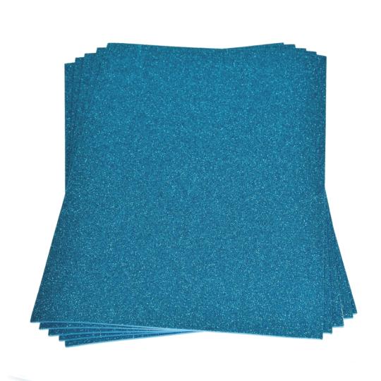 Moosgummiplatte mit Glitter 200x300x 2mm, 1 Stk. hellblau hellblau