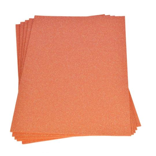 Moosgummiplatte mit Glitter 200x300x 2mm, 1 Stk. orange orange