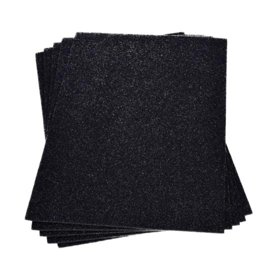 Moosgummiplatte mit Glitter 200x300x 2mm, 1 Stk. schwarz schwarz