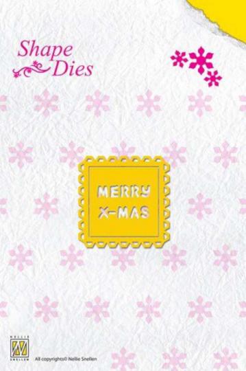 Nellie Snellen Shape Stanzer Text Merry Christmas (text fits in SD014) 