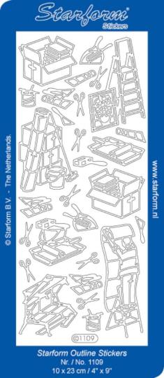 New home Stickerbogen / Handyman 1 100x230mm Silber Silber