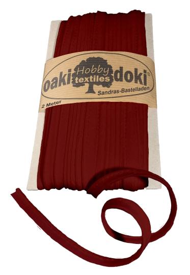 Oaki Doki Paspelband / Biesenband Tricot de Luxe Jersey  2m Ø 3mm 600-Blutrot 600-Blutrot