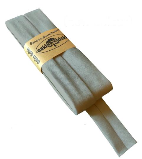 Oaki Doki Schrägband / Einfassband Tricot de Luxe Jersey gefalzt 3m x 20mm 022-Vintage Mint 022-Vintage Mint
