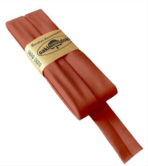 Oaki Doki Schrägband / Einfassband Tricot de Luxe Jersey gefalzt 3m x 20mm 948-Terrakotta 948-Terrakotta