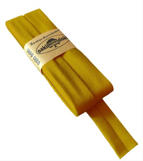 Oaki Doki Schrägband / Einfassband Tricot de Luxe Jersey gefalzt 3m x 20mm 950-Senf Dunkel 950-Senf Dunkel