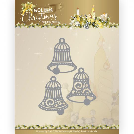 Stanzschablone - Precious Marieke - Golden Christmas - Traditionelle Glocken 