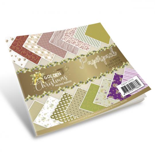 Paperpack - 15,2 x 15,2cm - Precious Marieke – Golden Christmas – 170gr - 