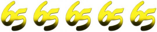 Pailletten Jubiläumszahlen "65" gold 25g 