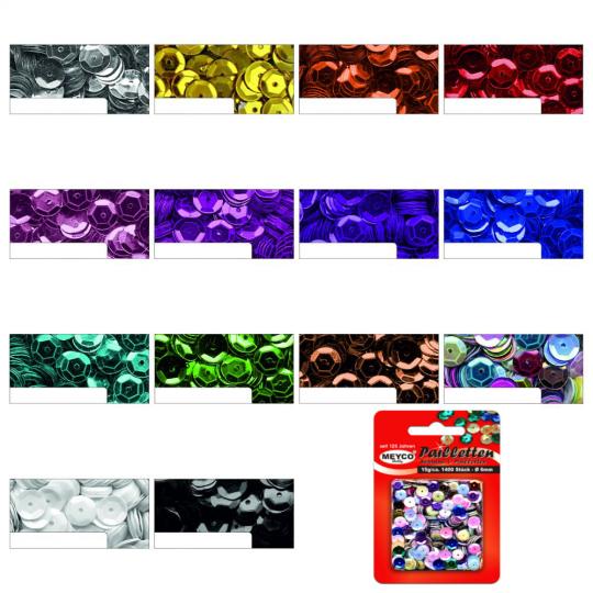 Pailletten Metallic rund ø 6mm im Blister 1400 Stück 