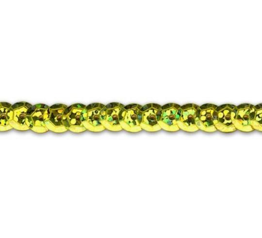 Paillettenband auf der Rolle Ø6mm / 6m gold hologramm gold hologramm