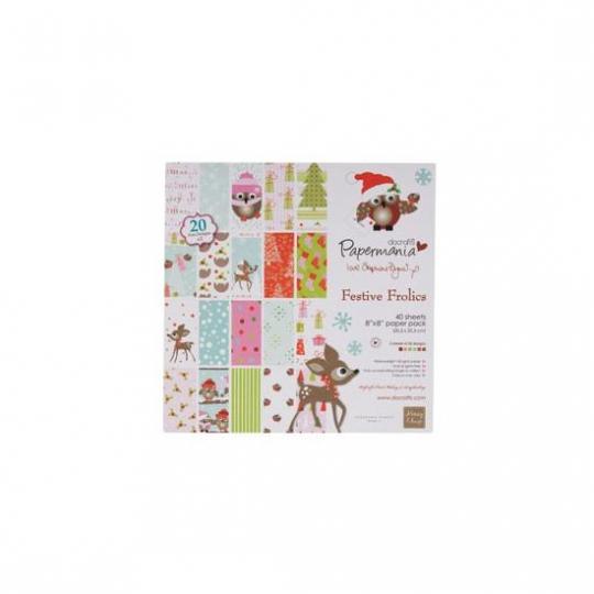 Papermania Papier Set festive frolics 40 tlg. 20,3x20,3cm 