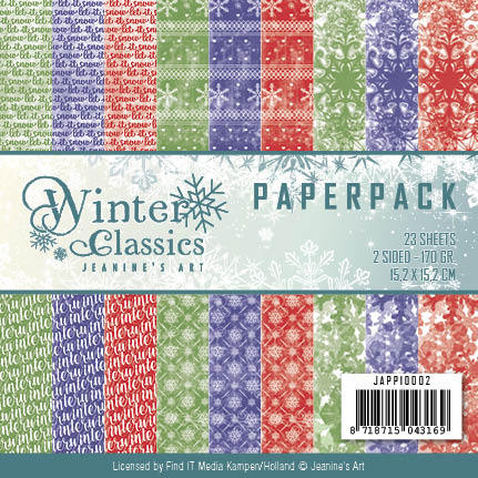 Paperpack - 15,2 x 15,2cm - Jeanines Art - Winter Classics – 170gr - 