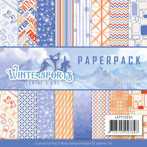 Paperpack - 15,2 x 15,2cm - Jeanines Art - Wintersports – 170gr - 