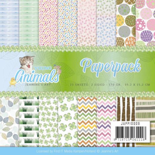 Paperpack - 15,2 x 15,2cm - Jeanines Art - Young Animals – 170gr - 