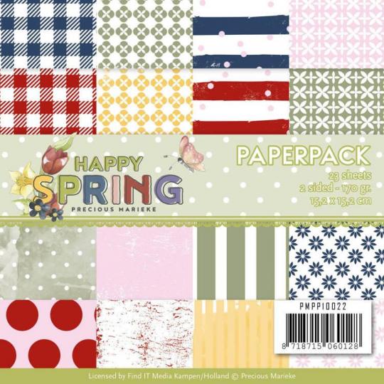Paperpack - 15,2 x 15,2cm - Precious Marieke – Happy Spring – 170gr - 