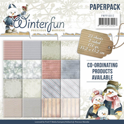 Paperpack - 15,2 x 15,2cm - Precious Marieke – Winterfun – 170gr - 