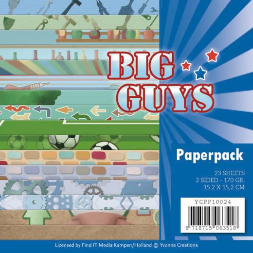 Paperpack - 15,2 x 15,2cm - Yvonne Creations - Big Guys – 170gr - 