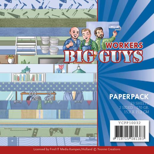 Paperpack - 15,2 x 15,2cm - Yvonne Creations - Big Guys Workers – 170gr - 