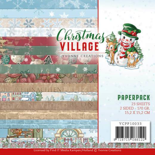 Paperpack - 15,2 x 15,2cm - Yvonne Creations - Christmas Village – 170gr - 